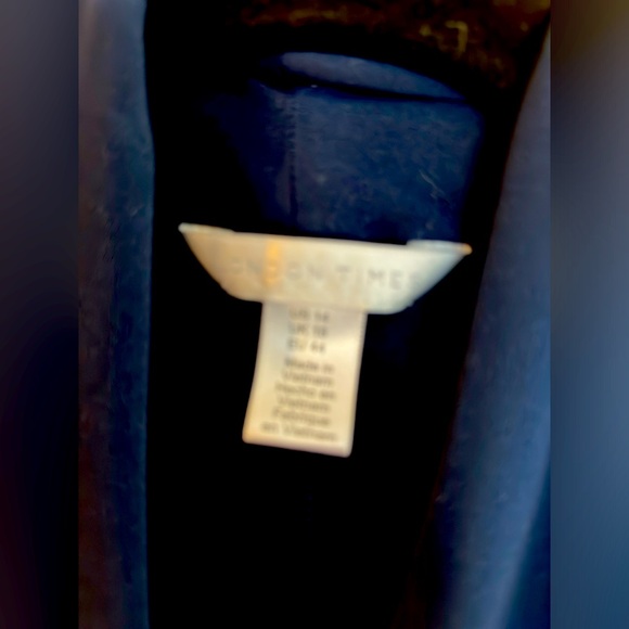 🦋 Beautiful navy blue faux wrap gathered waist and draped dress 14 Stretch 💃🏼 - Picture 2 of 10